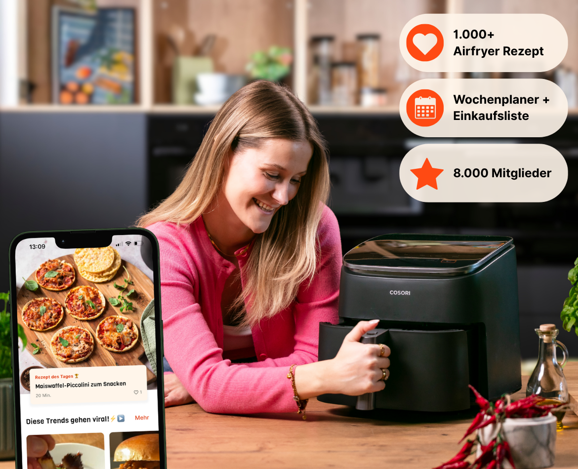 Die Air Fryer Club App mit unsere Airfryer Expertin Denise. 